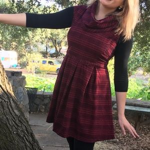 NWT Burgundy Plaid Dress Go International